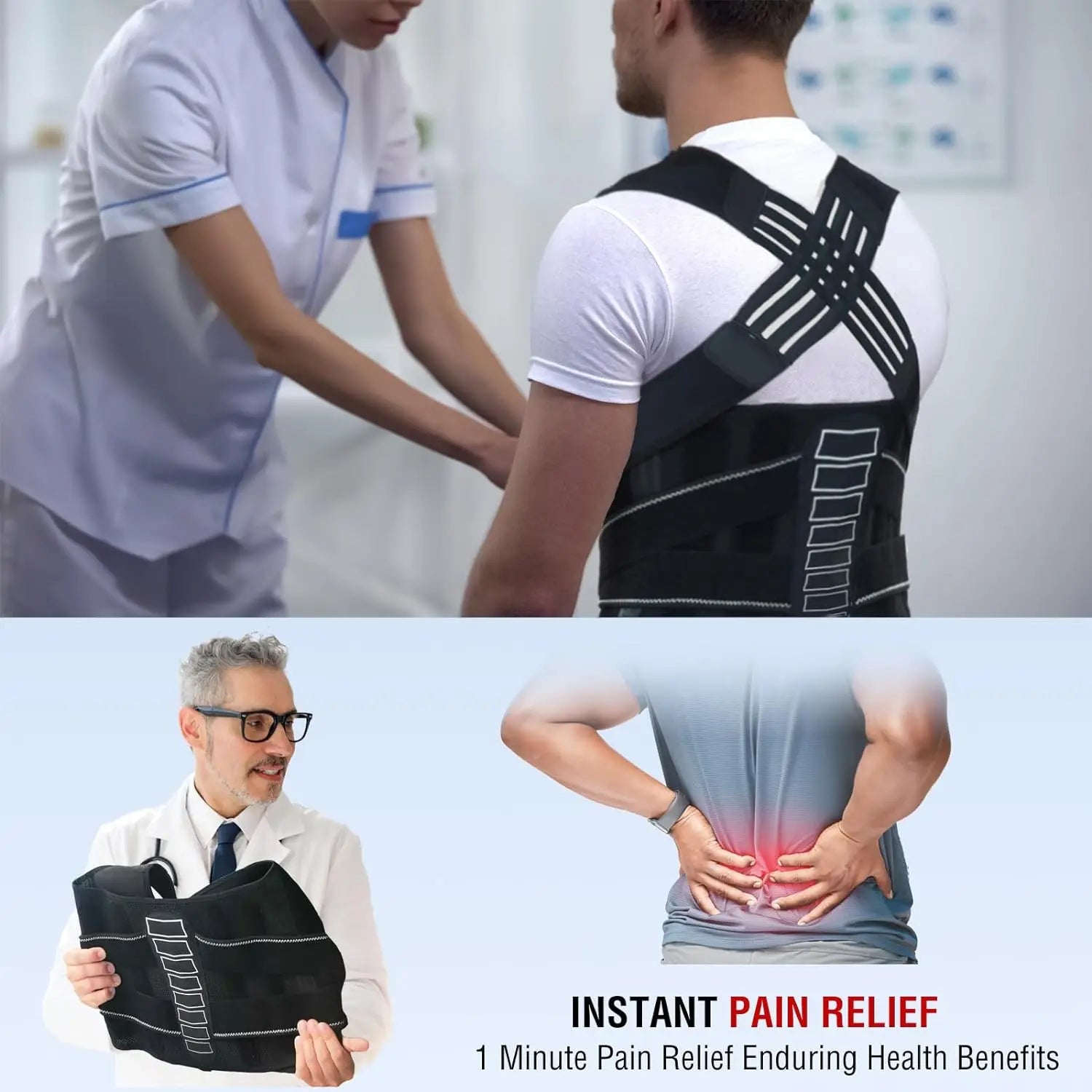 Adjustable Posture Support Brace for Women and Men