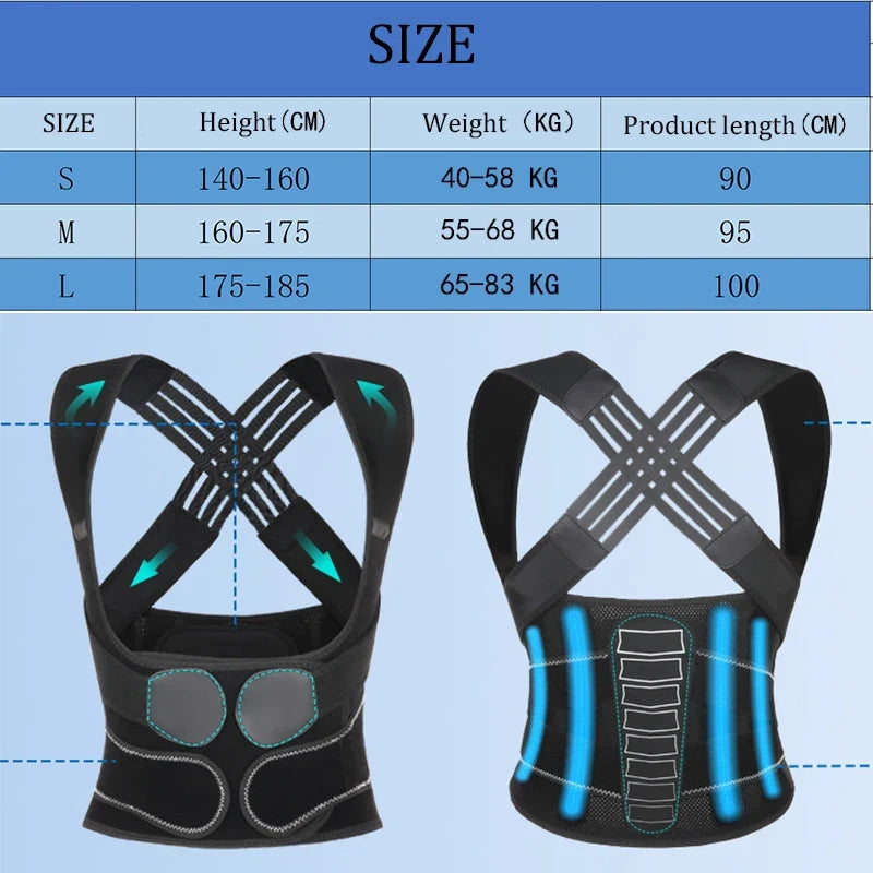 Adjustable Posture Support Brace for Women and Men