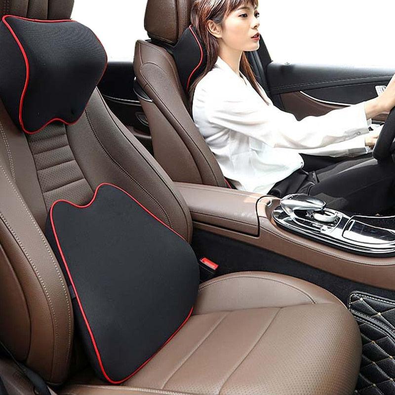 Memory Foam Neck & Lumbar Support Pillow – Car & Office Comfort