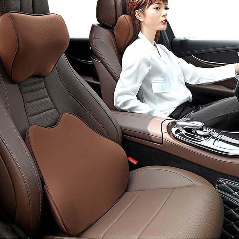 Memory Foam Neck & Lumbar Support Pillow – Car & Office Comfort