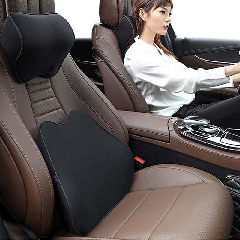 Memory Foam Neck & Lumbar Support Pillow – Car & Office Comfort