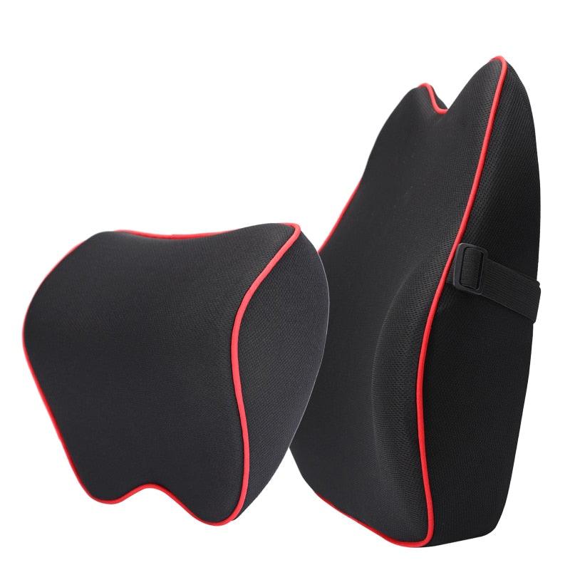 Memory Foam Neck & Lumbar Support Pillow – Car & Office Comfort