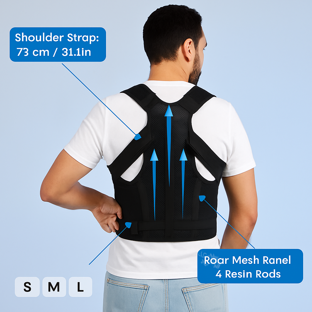 Posture Corrector for Women and Men - Adjustable Back Brace