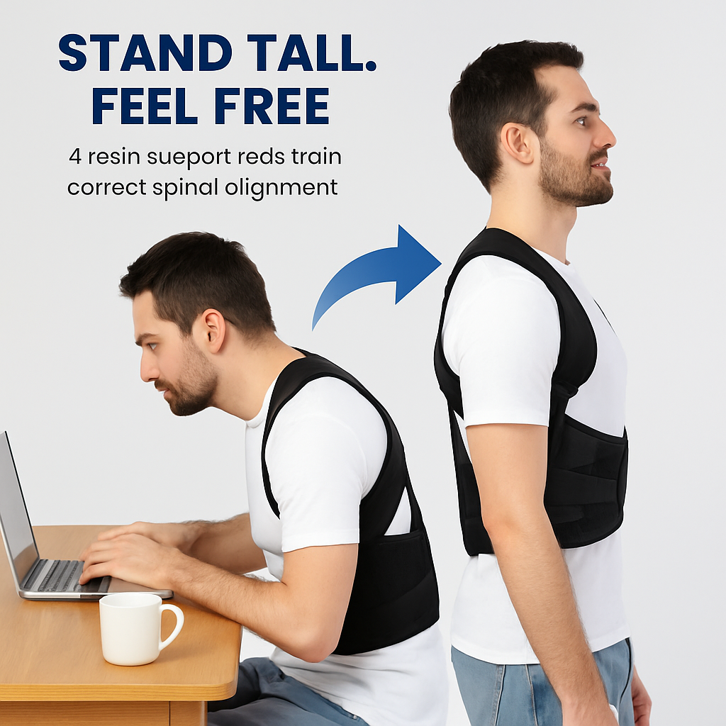 Posture Corrector for Women and Men - Adjustable Back Brace